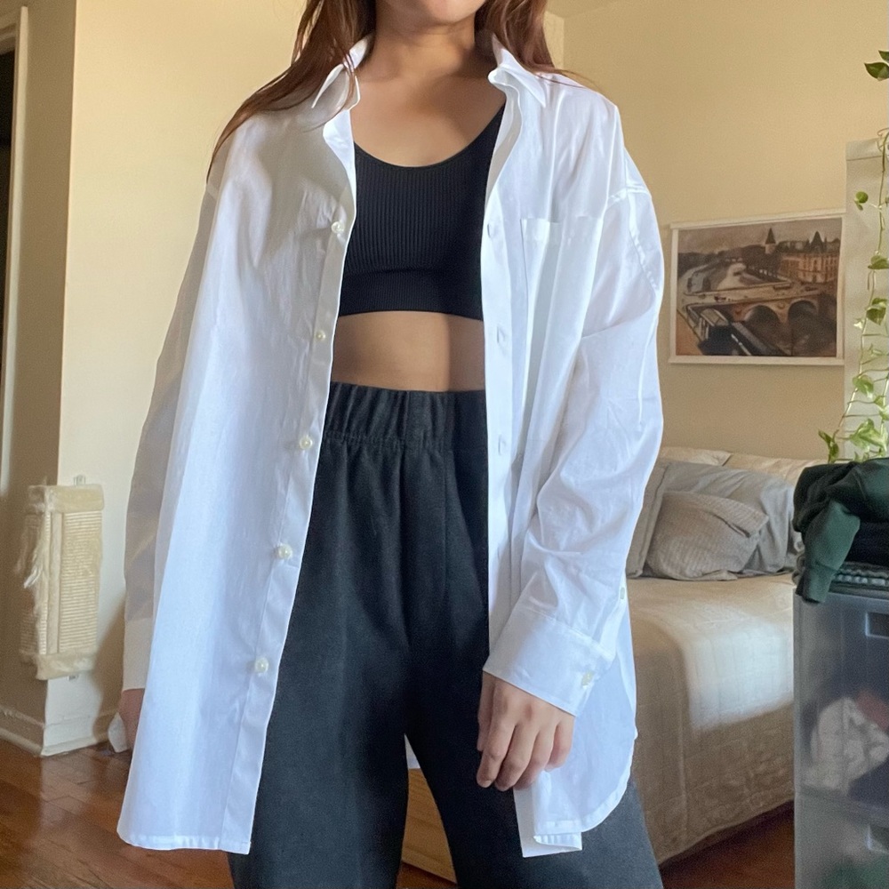 Kotn Unisex Boxy Poplin Shirt in White